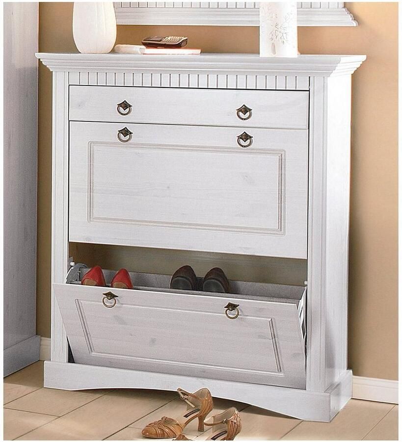 Home affaire Schoenenkast Rustiek van massief grenen breedte 84 cm in paneel-look