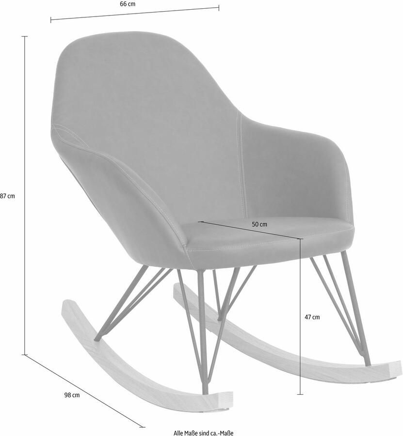 Home affaire Schommelstoel TAMPA Metalen poten met houten slede comfortabele relaxfauteuil