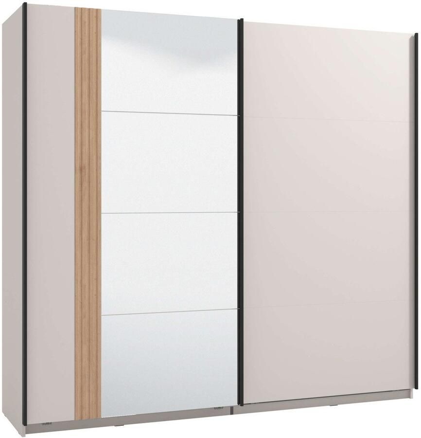 Home affaire Schuifdeurkast Belfort kledingkast met spiegel gemaakt in Europa 2 schuifdeuren 220x61x205cm fsc -gecertificeerd houtmateriaal - Foto 5