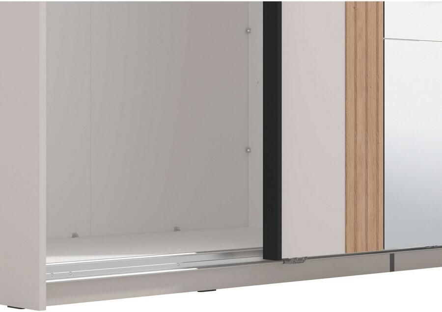 Home affaire Schuifdeurkast Belfort kledingkast met spiegel gemaakt in Europa 2 schuifdeuren 220x61x205cm fsc -gecertificeerd houtmateriaal - Foto 3