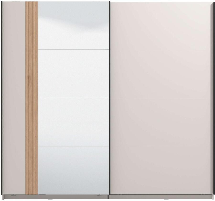 Home affaire Schuifdeurkast Belfort kledingkast met spiegel gemaakt in Europa 2 schuifdeuren 220x61x205cm fsc -gecertificeerd houtmateriaal