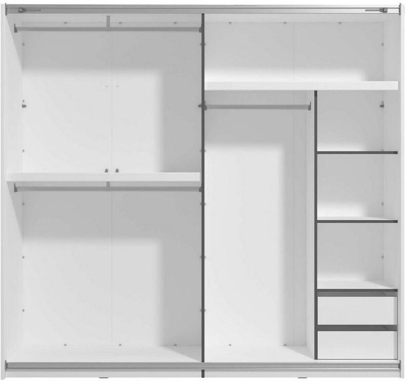 Home affaire Schuifdeurkast Belfort kledingkast met spiegel gemaakt in Europa 2 schuifdeuren 220x61x205cm fsc -gecertificeerd houtmateriaal - Foto 2