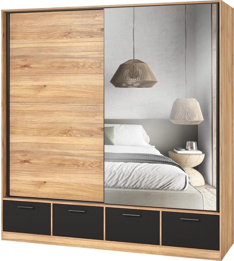 Home affaire Schuifdeurkast Faweza Breedte 200 cm Kledingkast incl. volledige binnenuitrusting - Foto 3