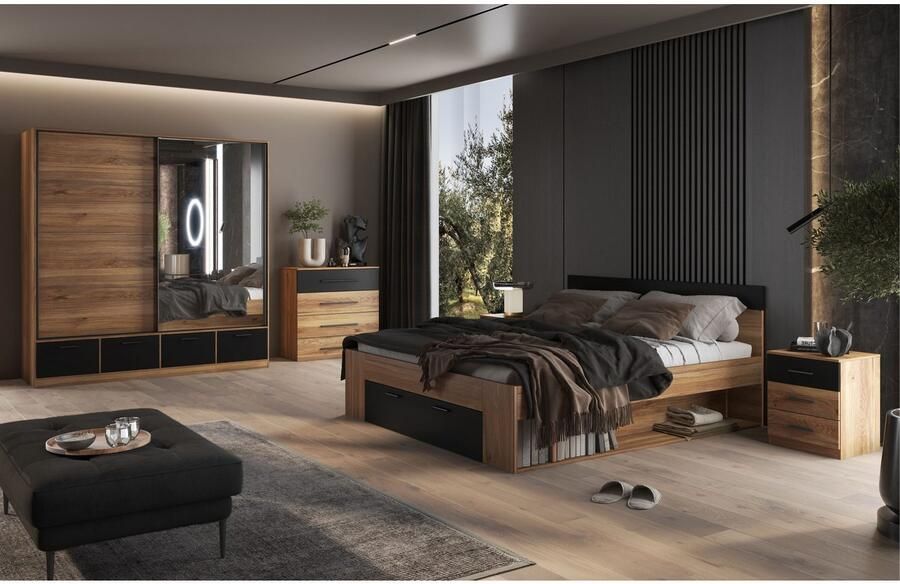 Home affaire Schuifdeurkast Faweza Breedte 200 cm Kledingkast incl. volledige binnenuitrusting - Foto 5