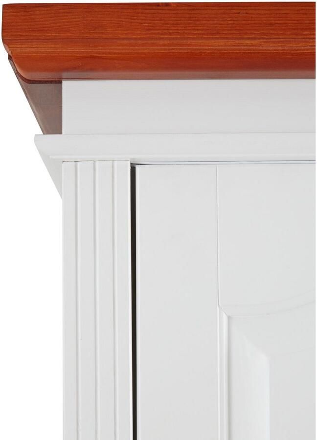 Home affaire Schuifdeurkast Konrad landelijke stijl rustiek met lades + spiegel kassettes massief dennenhout fsc -gecertificeerd messing handgrepen verschillende varianten - Foto 7