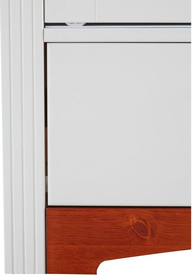 Home affaire Schuifdeurkast Konrad landelijke stijl rustiek met lades + spiegel kassettes massief dennenhout fsc -gecertificeerd messing handgrepen verschillende varianten - Foto 12