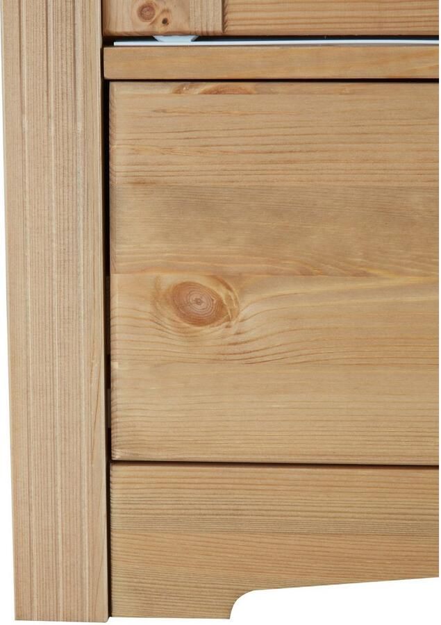 Home affaire Schuifdeurkast Konrad landelijke stijl rustiek met lades + spiegel kassettes massief dennenhout fsc -gecertificeerd messing handgrepen verschillende varianten - Foto 12