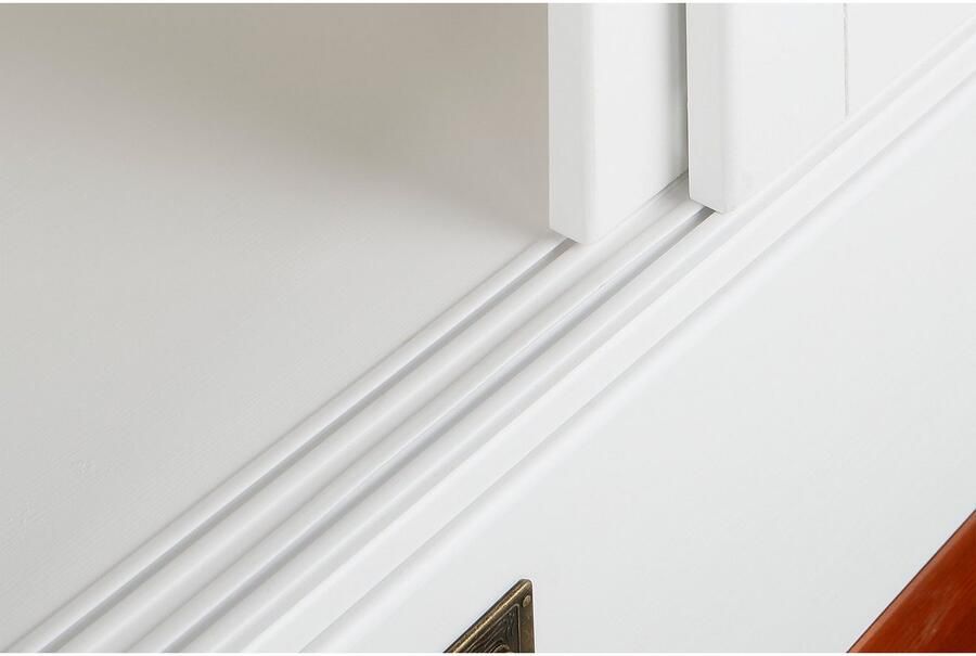 Home affaire Schuifdeurkast Konrad landelijke stijl rustiek met lades + spiegel kassettes massief dennenhout fsc -gecertificeerd messing handgrepen verschillende varianten - Foto 8