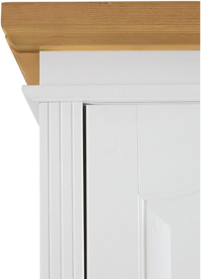 Home affaire Schuifdeurkast Konrad landelijke stijl rustiek met lades + spiegel kassettes massief dennenhout fsc -gecertificeerd messing handgrepen verschillende varianten - Foto 5