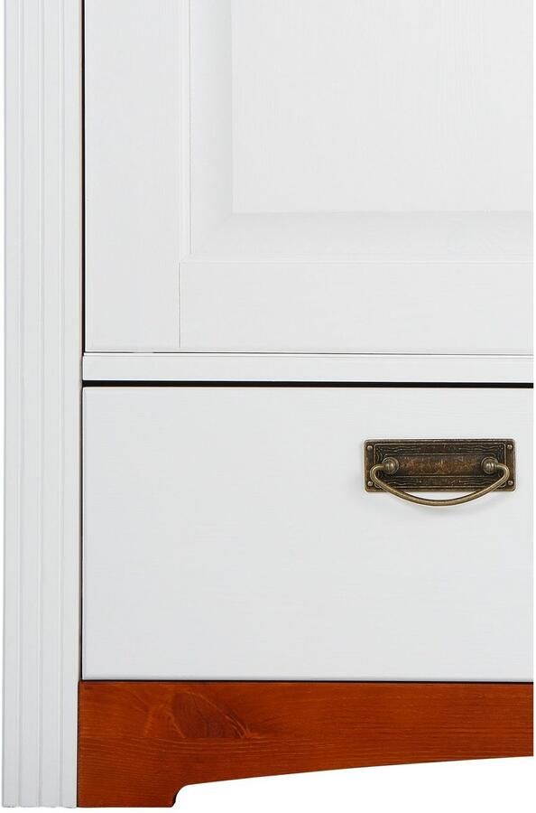 Home affaire Schuifdeurkast Konrad landelijke stijl rustiek met lades + spiegel kassettes massief dennenhout fsc -gecertificeerd messing handgrepen verschillende varianten - Foto 11