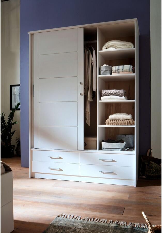 Home affaire Schuifdeurkast Progress hoogwaardige kast met lades en planken Kledingkast met interne indeling FSC-gecertificeerd massief hout (1 stuk) - Foto 4