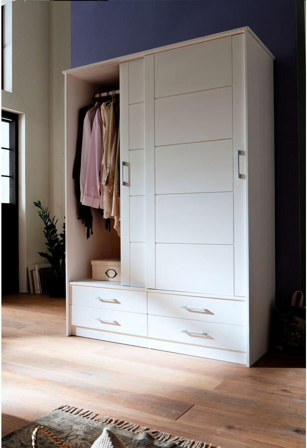 Home affaire Schuifdeurkast Progress hoogwaardige kast met lades en planken Kledingkast met interne indeling FSC-gecertificeerd massief hout (1 stuk) - Foto 5