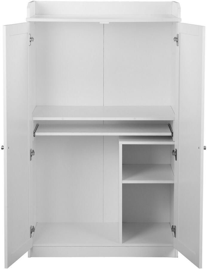 Home affaire Secretaire Aalborg PC-kast in landelijke stijl toetsenborduitgang opbergruimte 80x134 5 cm - Foto 4