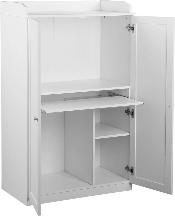 Home affaire Secretaire Aalborg PC-kast in landelijke stijl toetsenborduitgang opbergruimte 80x134 5 cm - Foto 3