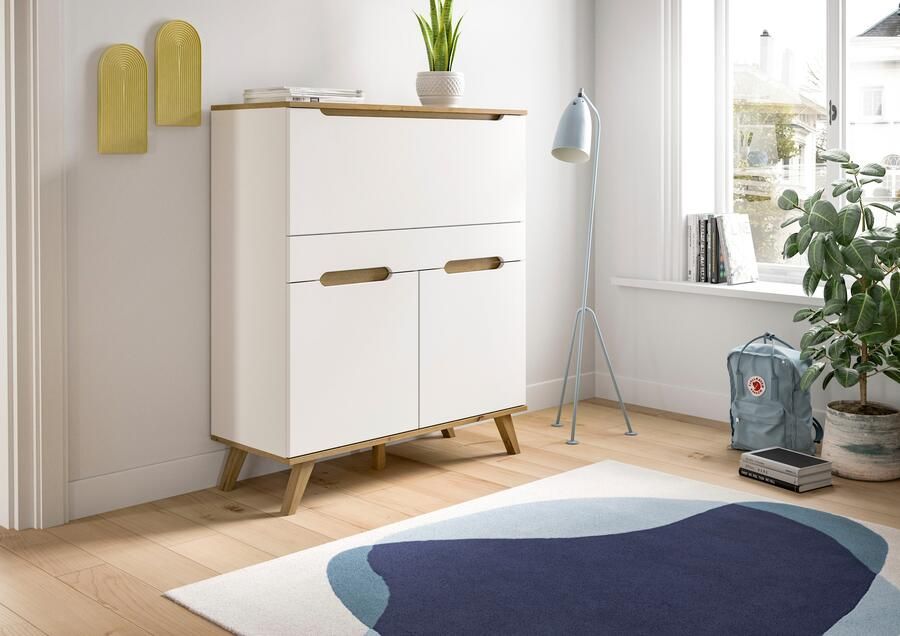 Home affaire Secretaire Alesund Hoogte 118 cm 2 Deuren 1 Lade conische voet Scandi-look - Foto 9
