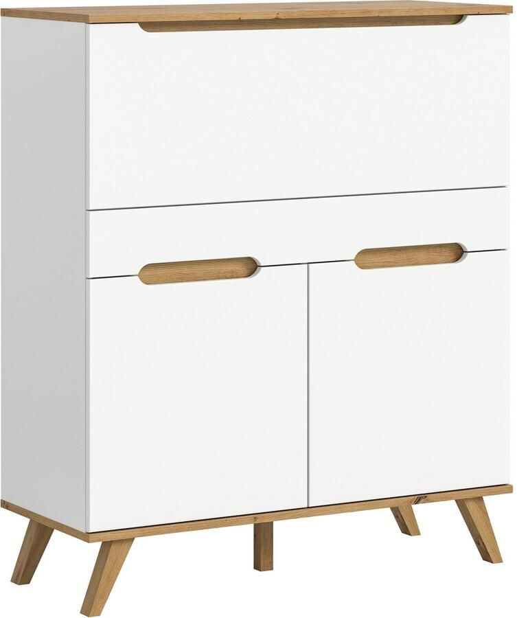 Home affaire Secretaire Alesund Hoogte 118 cm 2 Deuren 1 Lade conische voet Scandi-look - Foto 4