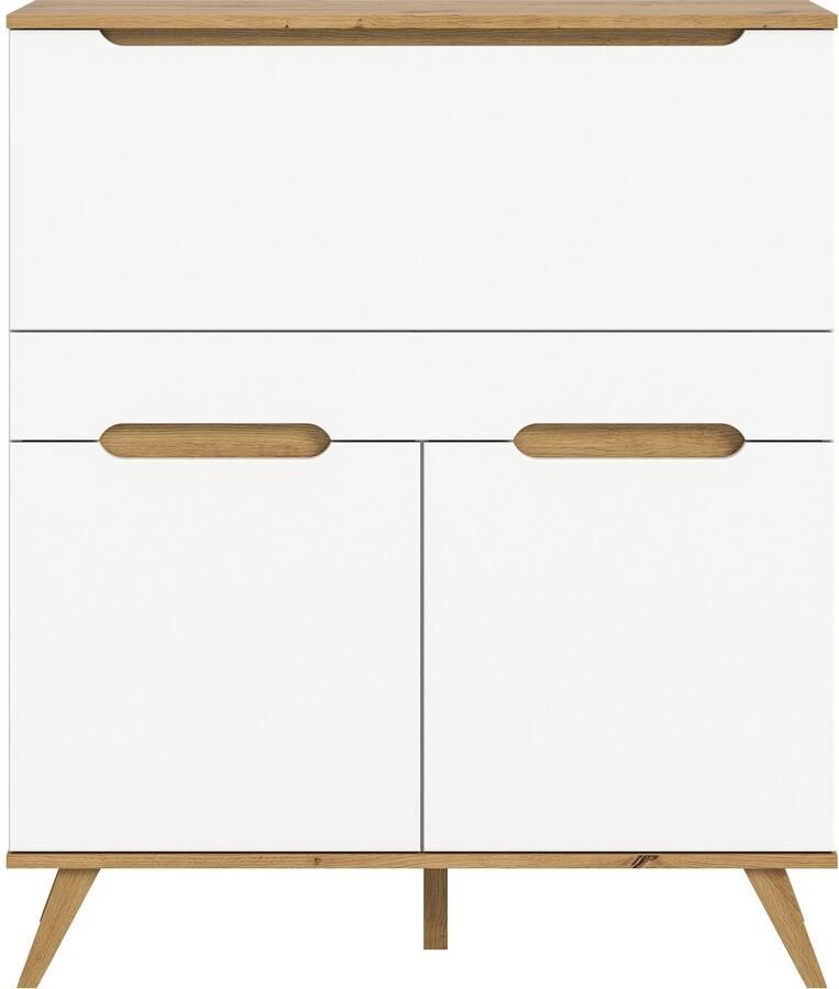 Home affaire Secretaire Alesund Hoogte 118 cm 2 Deuren 1 Lade conische voet Scandi-look - Foto 3