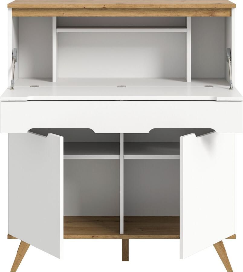 Home affaire Secretaire Alesund Hoogte 118 cm 2 Deuren 1 Lade conische voet Scandi-look - Foto 2