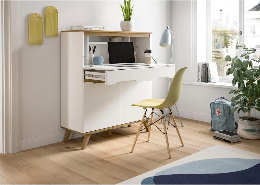 Home affaire Secretaire Alesund Hoogte 118 cm 2 Deuren 1 Lade conische voet Scandi-look - Foto 5