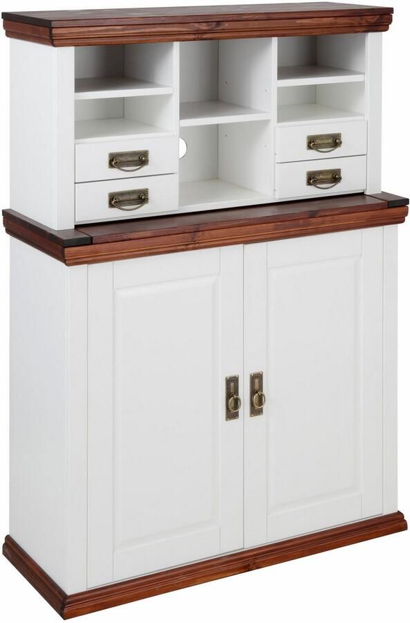 Home affaire Secretaire Konrad Bureau van massief hout met veel opbergruimte B89 x H122 cm - Foto 9