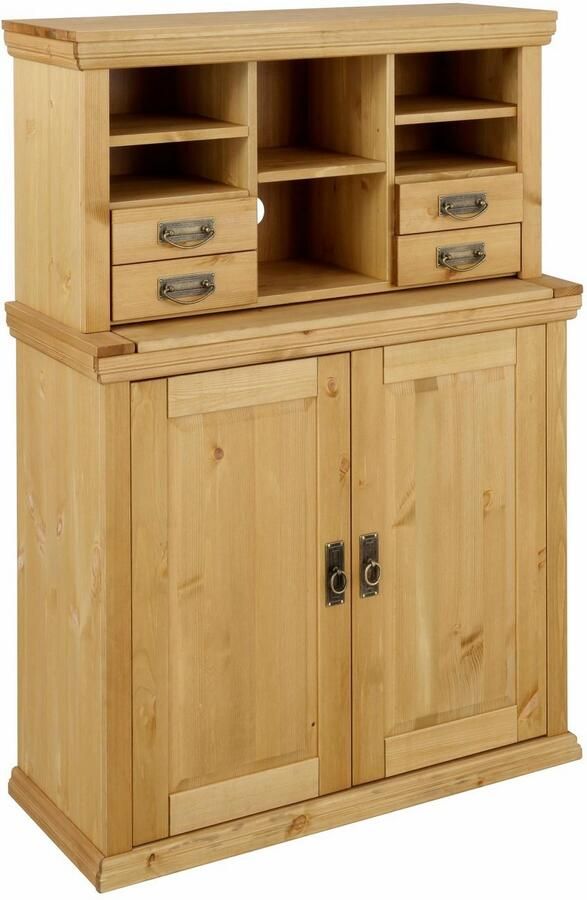 Home affaire Secretaire Konrad Bureau van massief hout met veel opbergruimte B89 x H122 cm - Foto 8