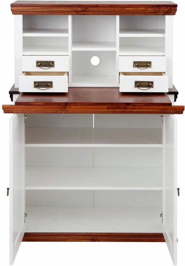 Home affaire Secretaire Konrad Bureau van massief hout met veel opbergruimte B89 x H122 cm - Foto 6