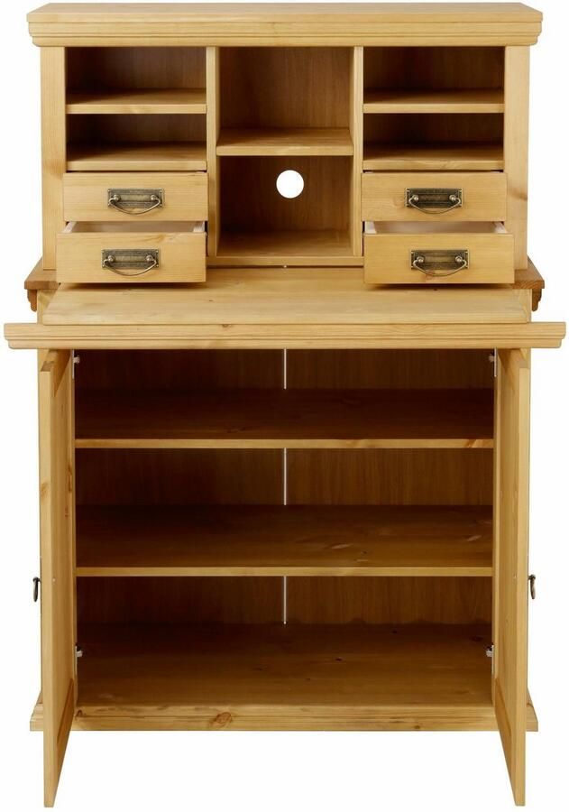 Home affaire Secretaire Konrad Bureau van massief hout met veel opbergruimte B89 x H122 cm - Foto 2