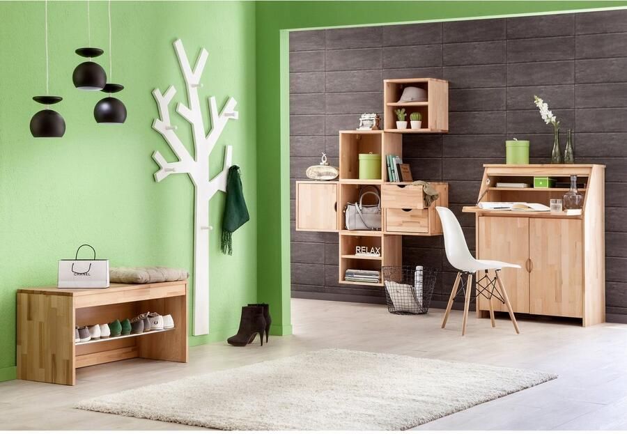 Home affaire Secretaire Luzern bureau compacte (bureau)tafel voor thuiskantoor massief hout breedte 83 cm