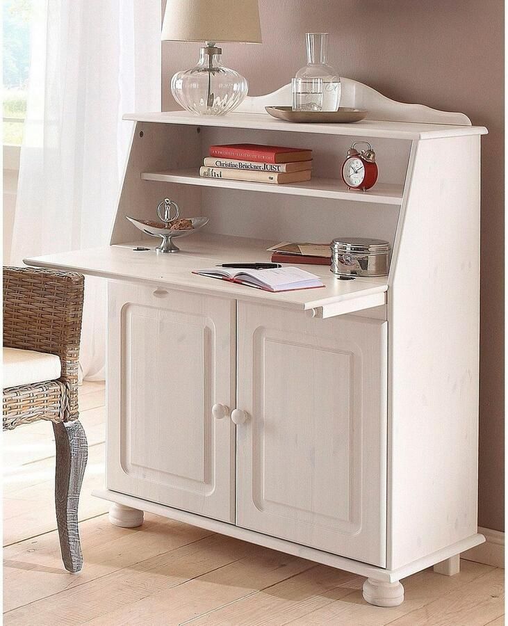 Home affaire Secretaire Mette bureau in landhuisstijl gemaakt van massief hout breedte 82 cm - Foto 2