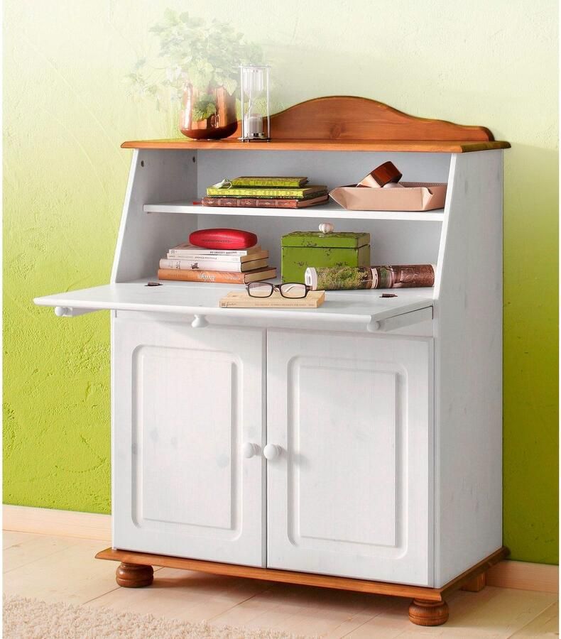 Home affaire Secretaire Mette bureau in landhuisstijl gemaakt van massief hout breedte 82 cm - Foto 4