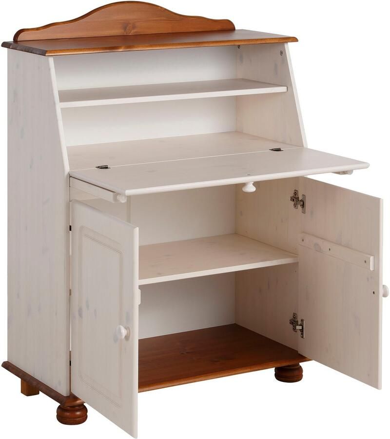 Home affaire Secretaire Mette bureau in landhuisstijl gemaakt van massief hout breedte 82 cm - Foto 2