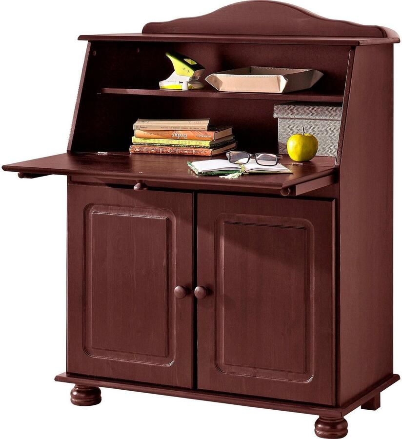 Home affaire Secretaire Mette bureau in landhuisstijl gemaakt van massief hout breedte 82 cm - Foto 2