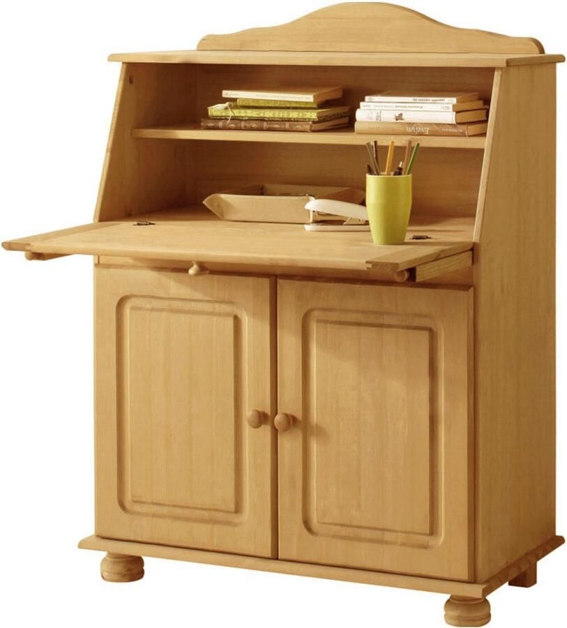 Home affaire Secretaire Mette bureau in landhuisstijl gemaakt van massief hout breedte 82 cm - Foto 2