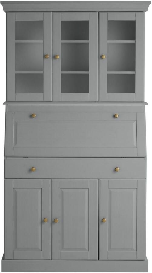 Home affaire Secretaire Rosi in landelijke stijl Bureau van massief hout met vitrine in 2 breedtes - Foto 9