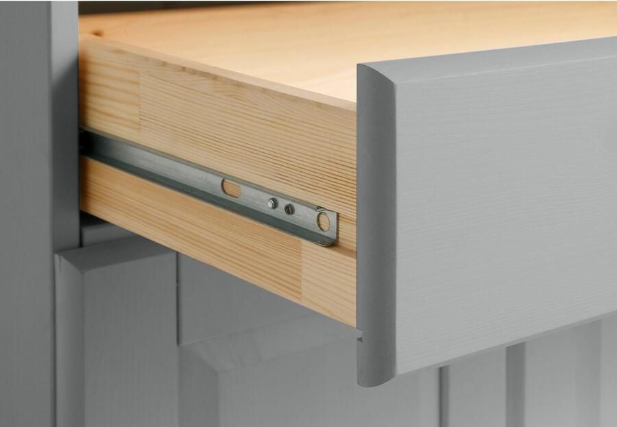 Home affaire Secretaire Rosi in landelijke stijl Bureau van massief hout met vitrine in 2 breedtes - Foto 4