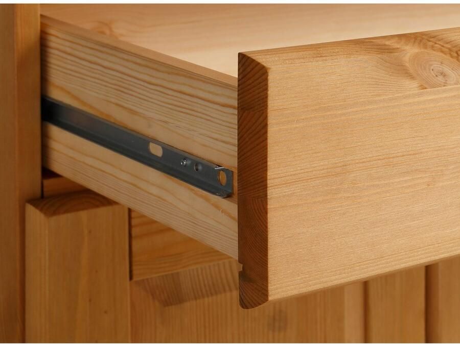 Home affaire Secretaire Rosi in landelijke stijl Bureau van massief hout met vitrine in 2 breedtes - Foto 4