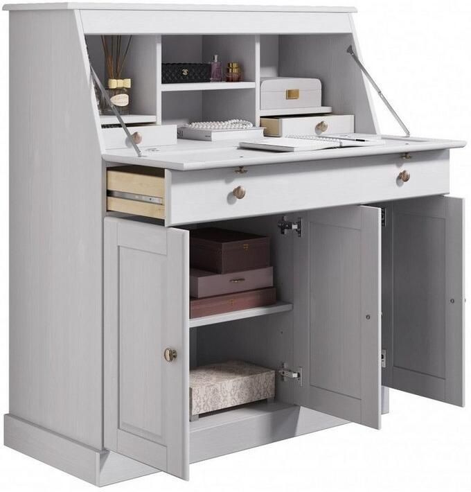 Home affaire Secretaire Rossi gemaakt van massief dennenhout variabel verstelbare inlegplanken breedte 97 cm - Foto 6