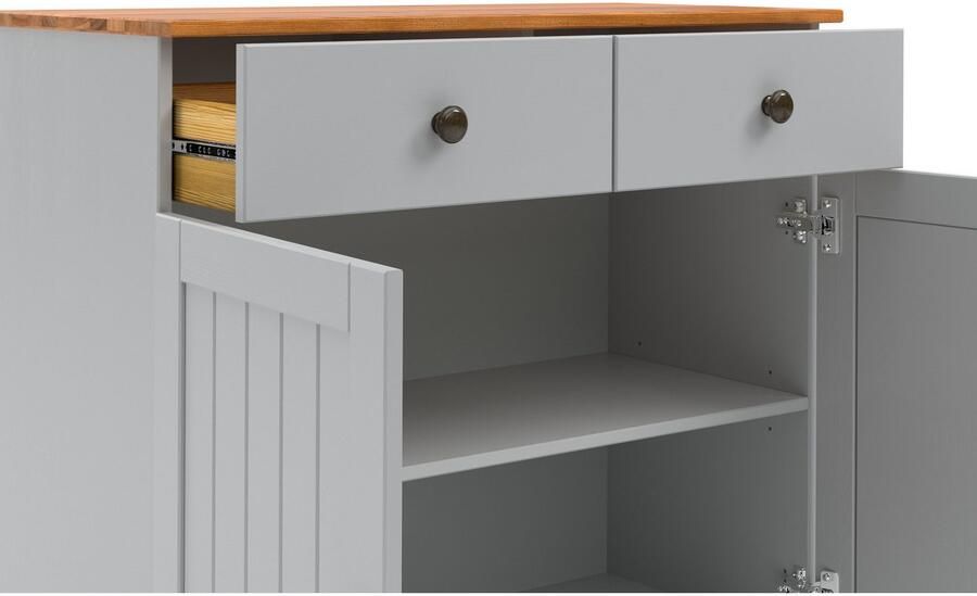 Home affaire Sidetable Alby2 Met 2 deuren 2 lades en metalen grepen breedte 85 cm - Foto 5