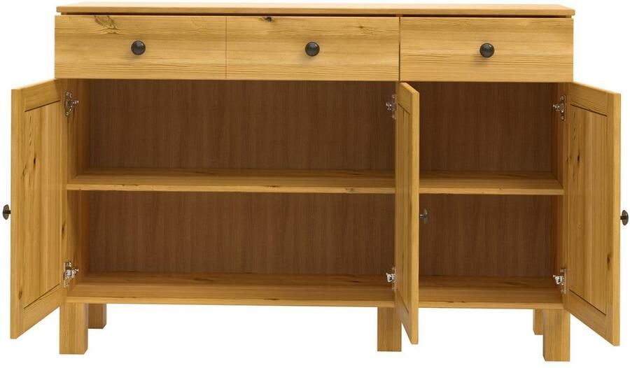 Home affaire Sidetable Alby2 Met 3 deuren 3 lades en metalen grepen breedte 125 cm - Foto 6