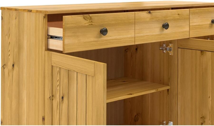 Home affaire Sidetable Alby2 Met 3 deuren 3 lades en metalen grepen breedte 125 cm - Foto 5