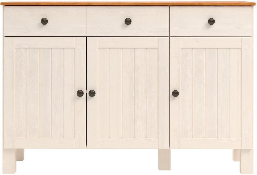 Home affaire Sidetable Alby2 Met 3 deuren 3 lades en metalen grepen breedte 125 cm - Foto 2