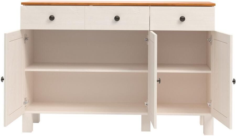 Home affaire Sidetable Alby2 Met 3 deuren 3 lades en metalen grepen breedte 125 cm - Foto 6