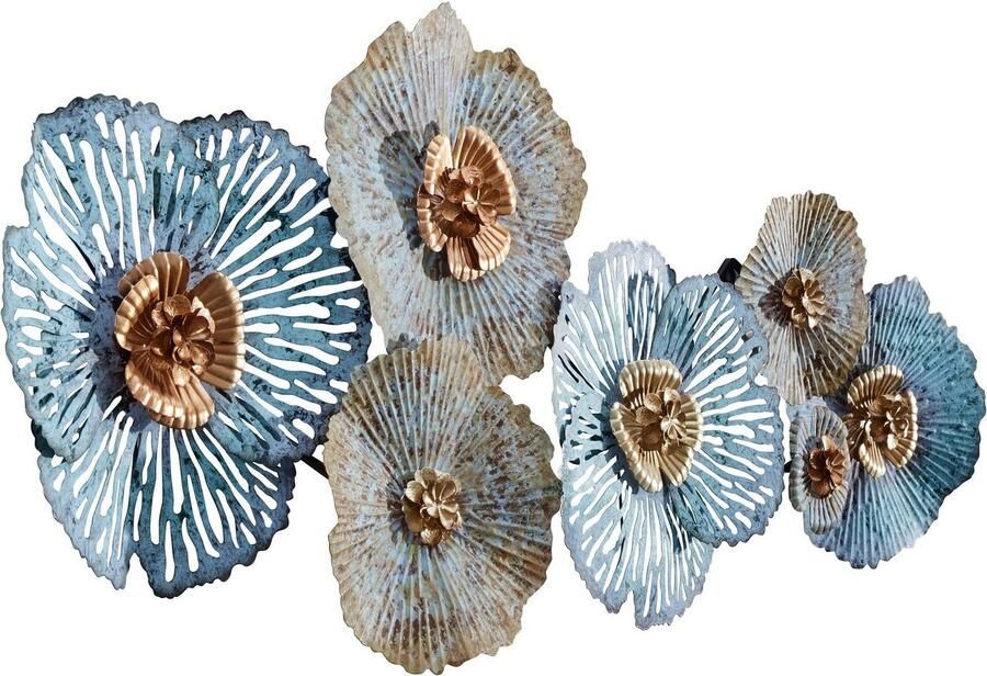 Home affaire Sierobject voor aan de wand Bloemen Wanddecoratie van metaal bestaand uit 7 bloemen - Foto 3