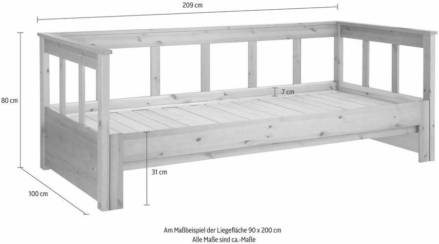 Home affaire Slaapbank "AIRA" kinderbed logeerbed scandi-design lade optioneel met uittrekbare slaapruimte ideaal voor de jeugd- of logeerkamer - Foto 6