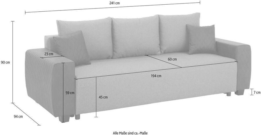 Home affaire Slaapbank Bella met gestempelde overtrekstof bij armleuningen - Foto 7