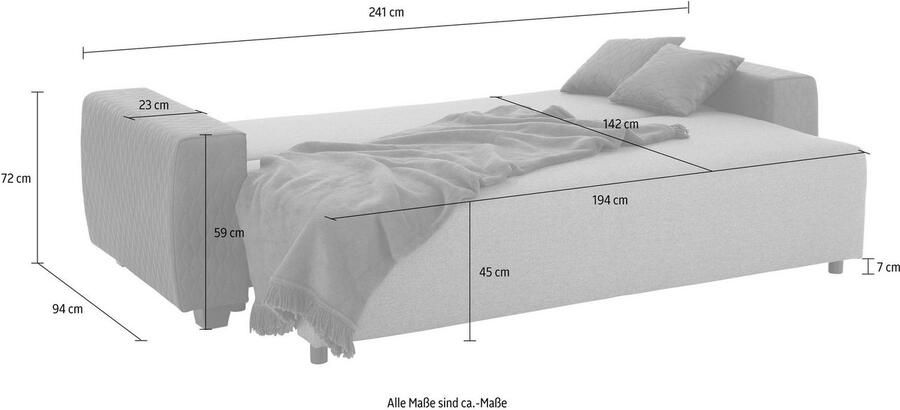 Home affaire Slaapbank Bella met gestempelde overtrekstof bij armleuningen - Foto 9