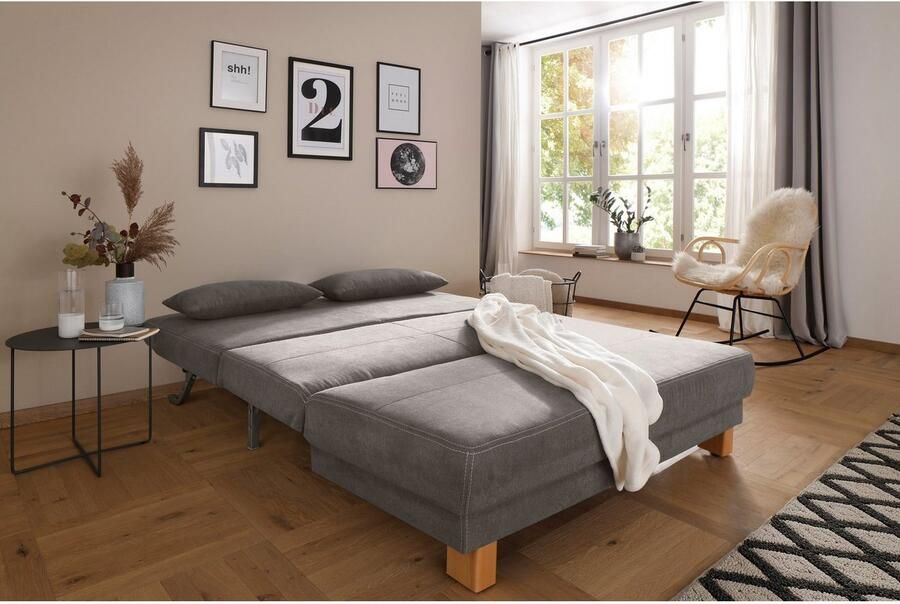 Home affaire Slaapbank GINA van bank naar bed met één handbeweging in 4 breedten lendenkussen - Foto 3