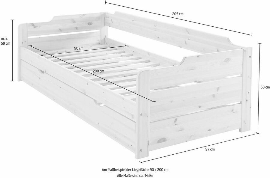 Home affaire Slaapbank "REETE" BESTSELLER! Functiebest kinderbed inclusief lade FSC gecertificeerd massief hout (dennen) klassieke landelijke stijl - Foto 5
