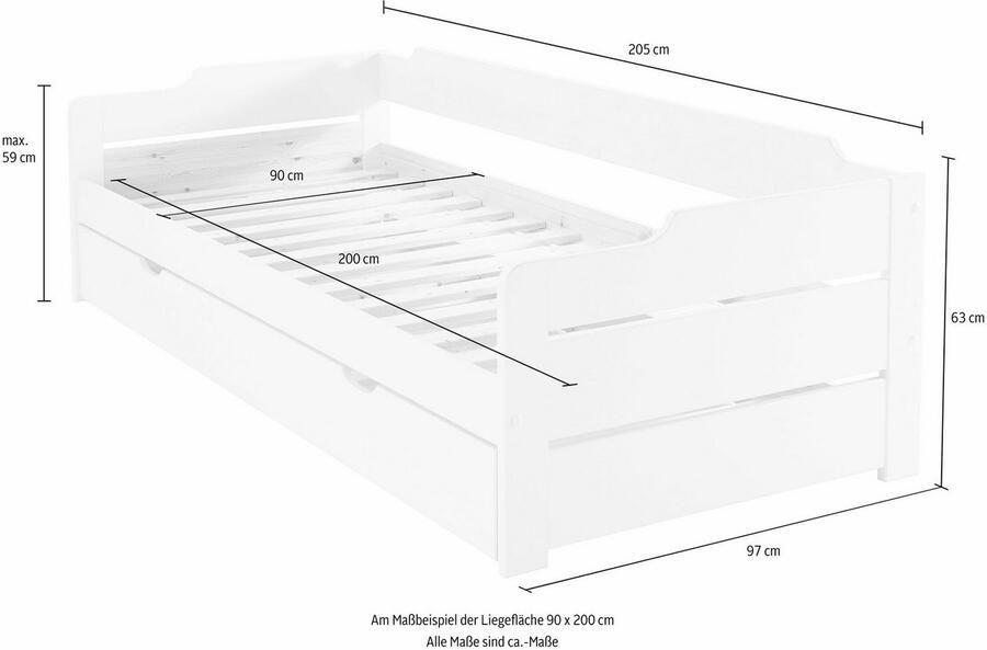 Home affaire Slaapbank "REETE" BESTSELLER! Functiebest kinderbed inclusief lade FSC gecertificeerd massief hout (dennen) klassieke landelijke stijl - Foto 8