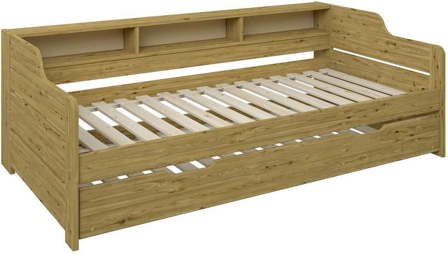 Home affaire Slaapbank REETE1 opbergruimte functioneel bed kinderbed inclusief lade met planken fsc gecertificeerd massief hout (dennen) landhuisstijl - Foto 4